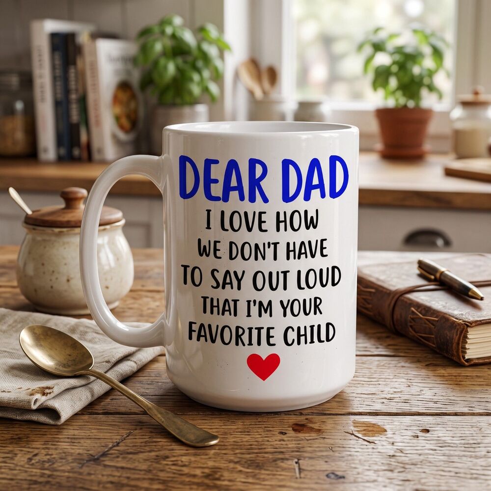 Dear Dad Favorite Child Coffee Mug, Funny Father's Day Gift, Dad Birthday Mug
